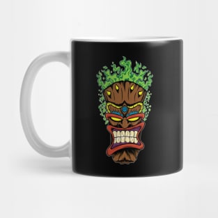 Tiki Mask with Green Fire Mug